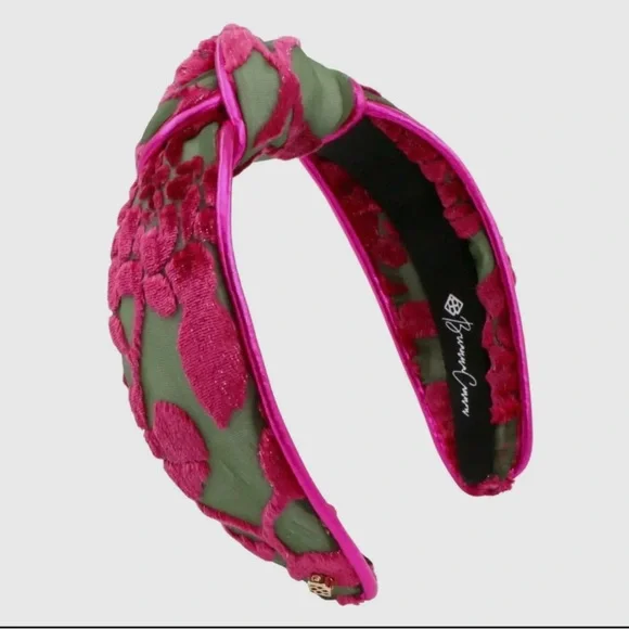 703. NEW Brianna Cannon Fall Velvet Peonies Topknot Headband - Picture 2 of 2